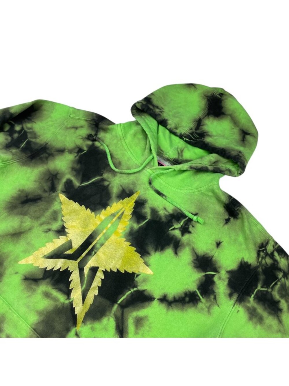 Jeffree Star Cosmetics 100% Cotton Pullover Hoodie Green Tie Dye • USA • Medium